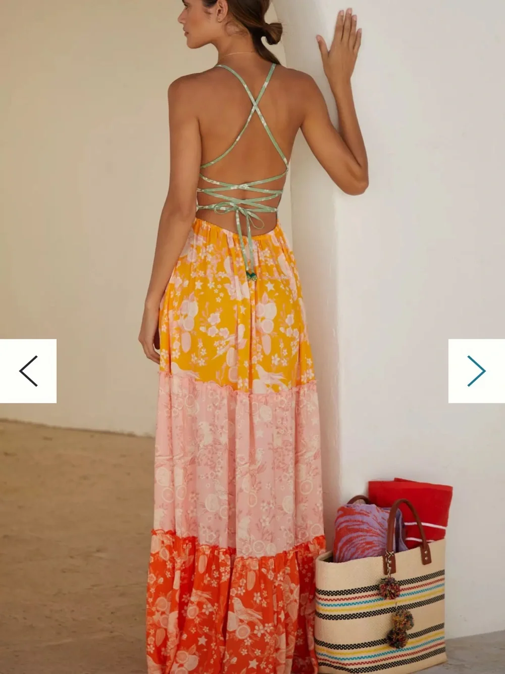 Agua Bendita Fairy Mita Maxi Dress | Patchwork Bird & Citrus Print | Size M - Picture 2 of 16